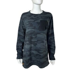 Marleylilly Dark Gray Camouflage Terrycloth Long Sleeve Sweatshirt